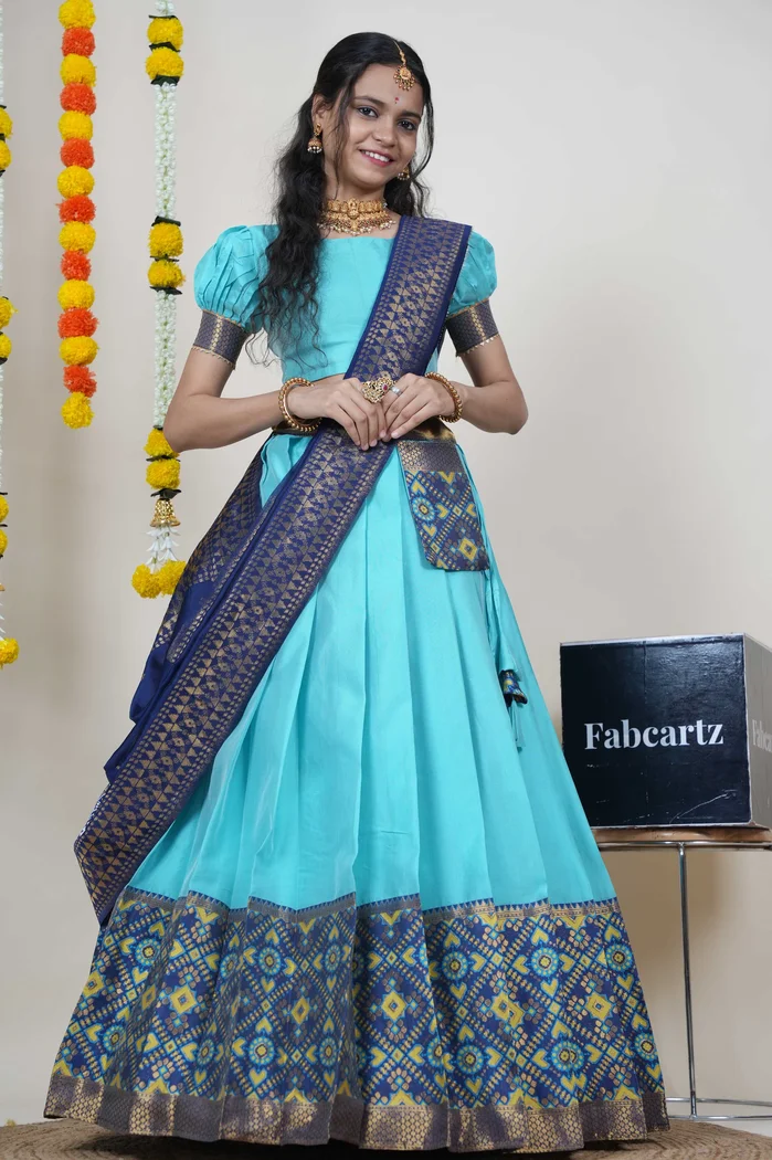 South Indian Festival Traditional Half Saree ArrowPattu - Image 17