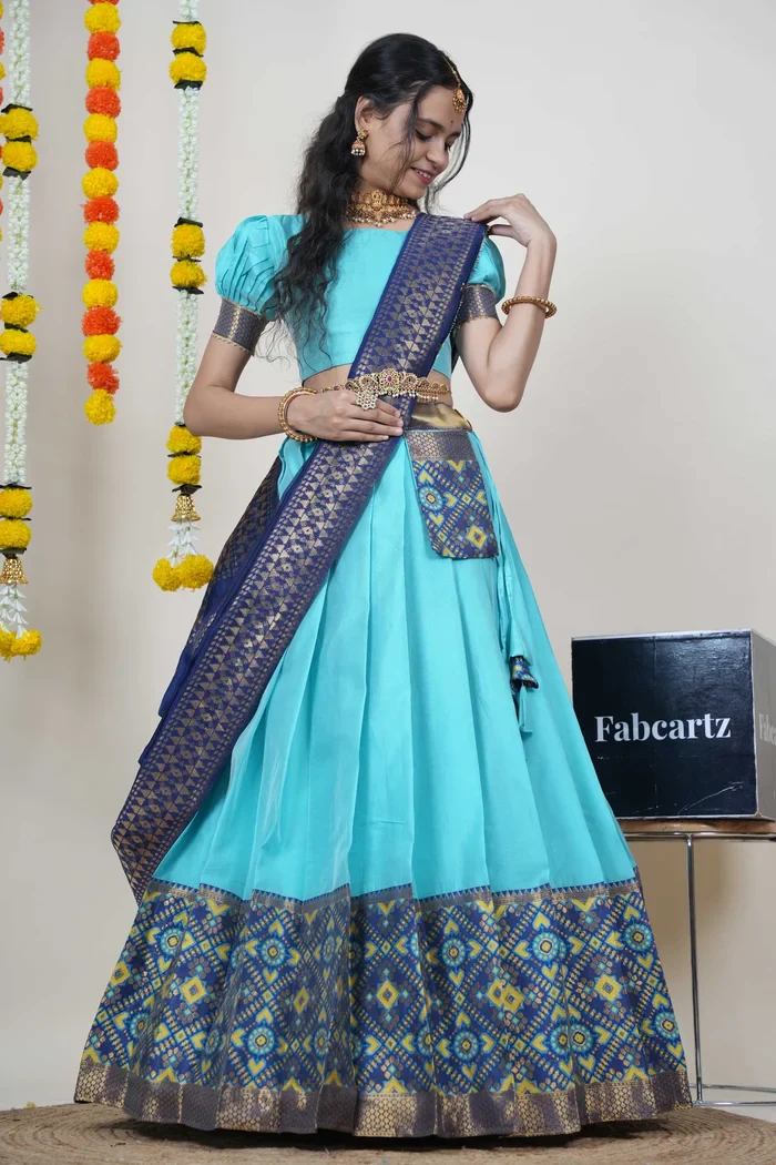South Indian Festival Traditional Half Saree ArrowPattu - Image 20