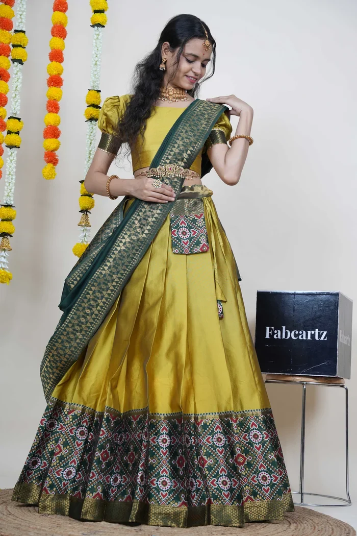 South Indian Festival Traditional Half Saree ArrowPattu - Image 24
