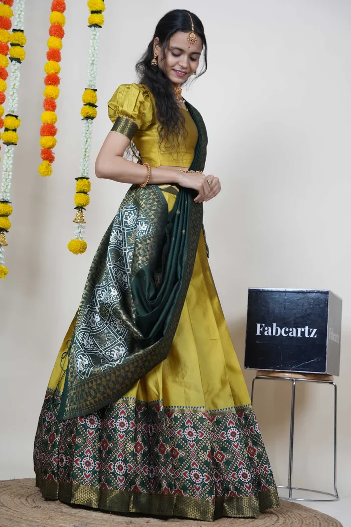 South Indian Festival Traditional Half Saree ArrowPattu - Image 25