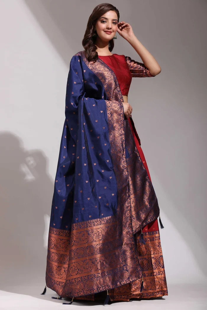 South Indian Festival Traditional Half Saree CloverPattu - Image 24