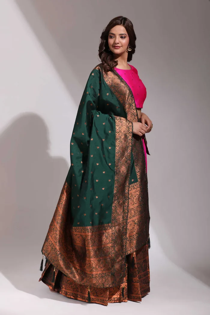 South Indian Festival Traditional Half Saree CloverPattu - Image 4
