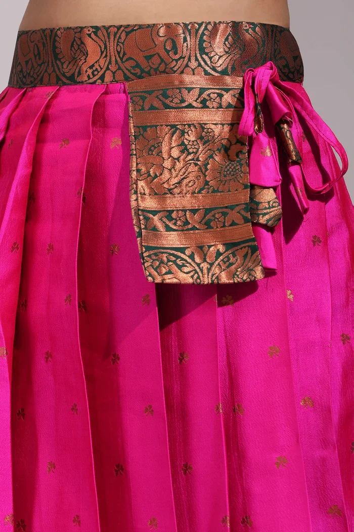 South Indian Festival Traditional Half Saree CloverPattu - Image 9