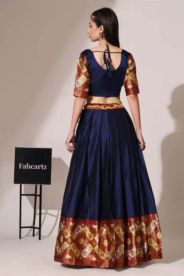 South Indian Festival Traditional Half Saree Crax Pattu - Image 41