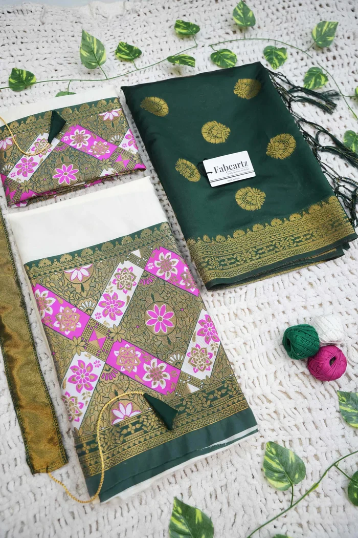 South Indian Festival Traditional Half Saree Crax Pattu - Image 63