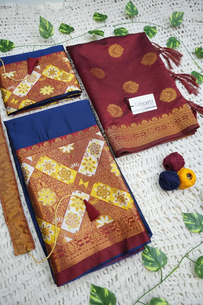 South Indian Festival Traditional Half Saree Crax Pattu - Image 75