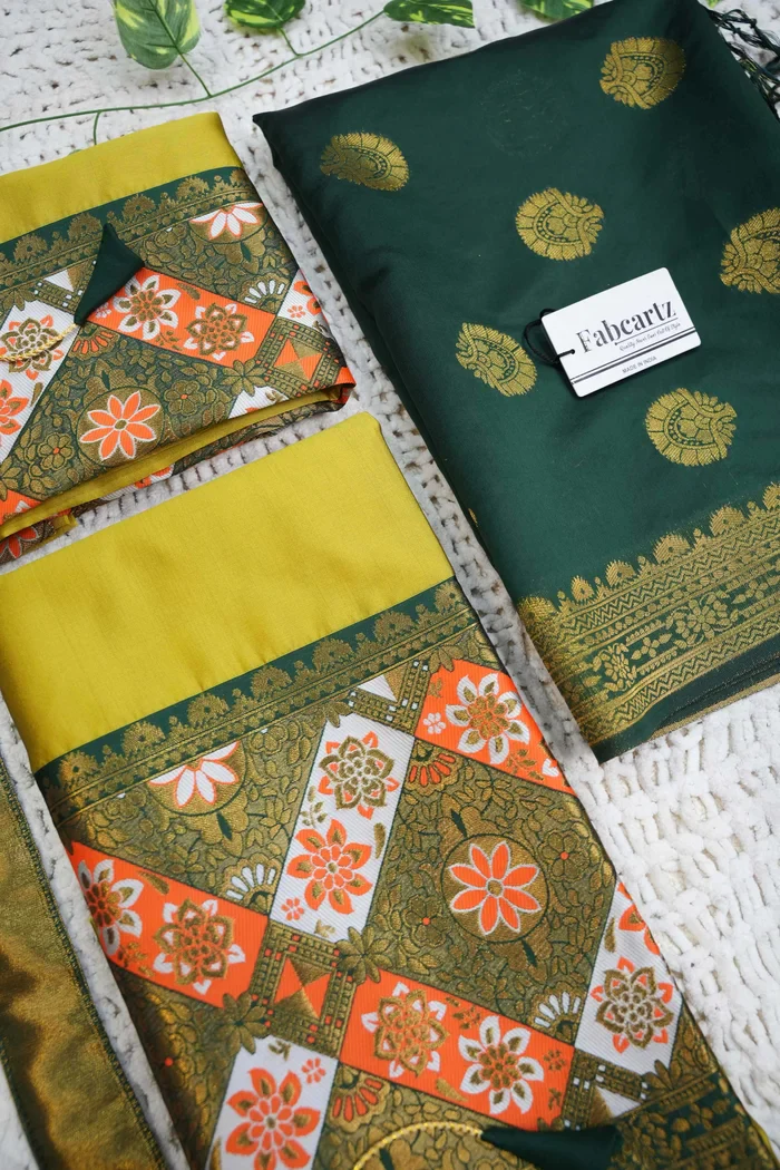 South Indian Festival Traditional Half Saree Crax Pattu - Image 83