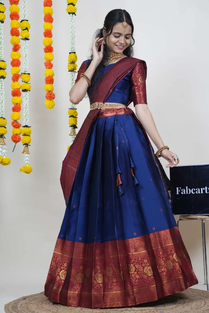 South Indian Festival Traditional Half Saree DilwalePattu - Image 10