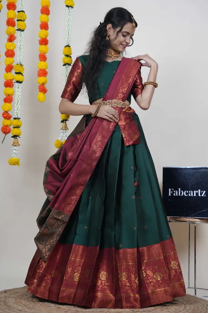 South Indian Festival Traditional Half Saree DilwalePattu - Image 13