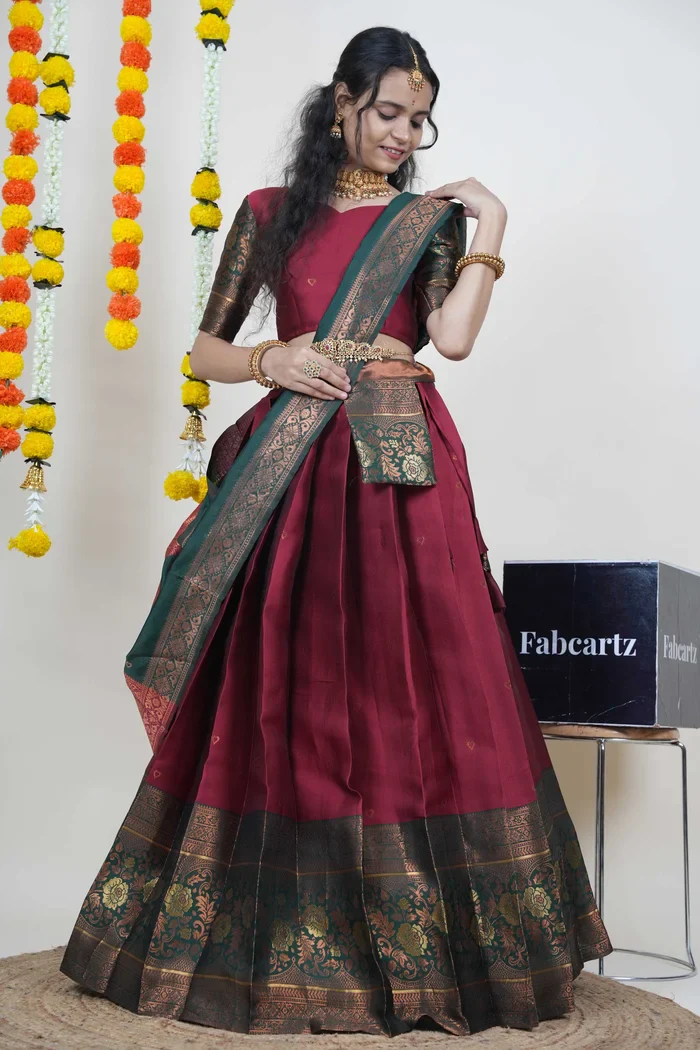 South Indian Festival Traditional Half Saree DilwalePattu - Image 20