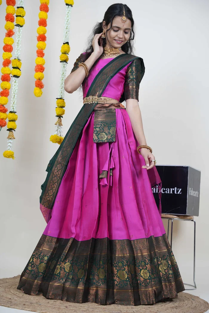 South Indian Festival Traditional Half Saree DilwalePattu - Image 28