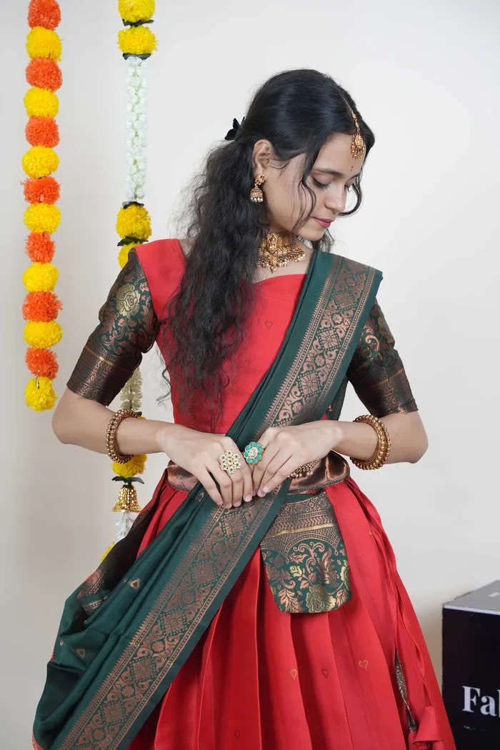 South Indian Festival Traditional Half Saree DilwalePattu - Image 35