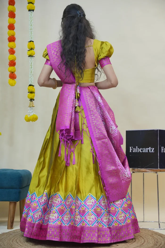 South Indian Festival Traditional Half Saree GajjaPattu - Image 12