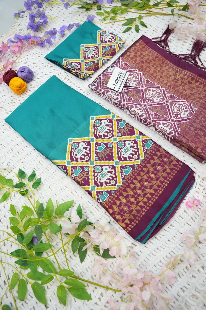 South Indian Festival Traditional Half Saree GajjaPattu - Image 11