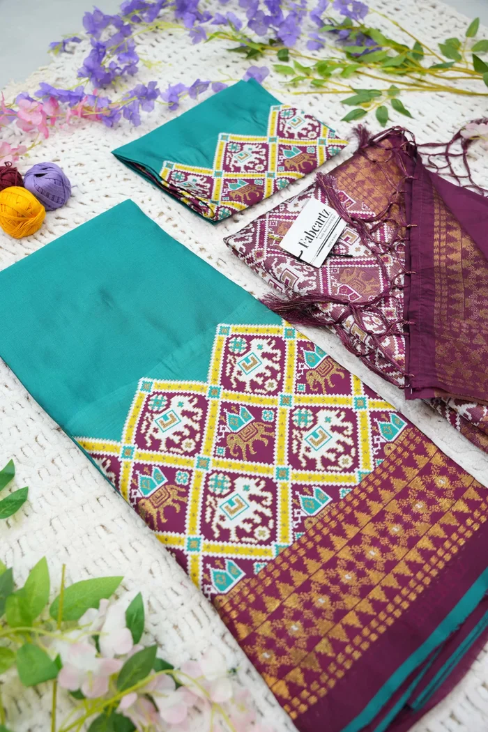 South Indian Festival Traditional Half Saree GajjaPattu - Image 12