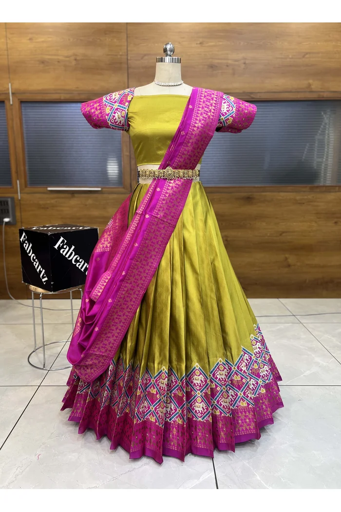 South Indian Festival Traditional Half Saree GajjaPattu - Image 17