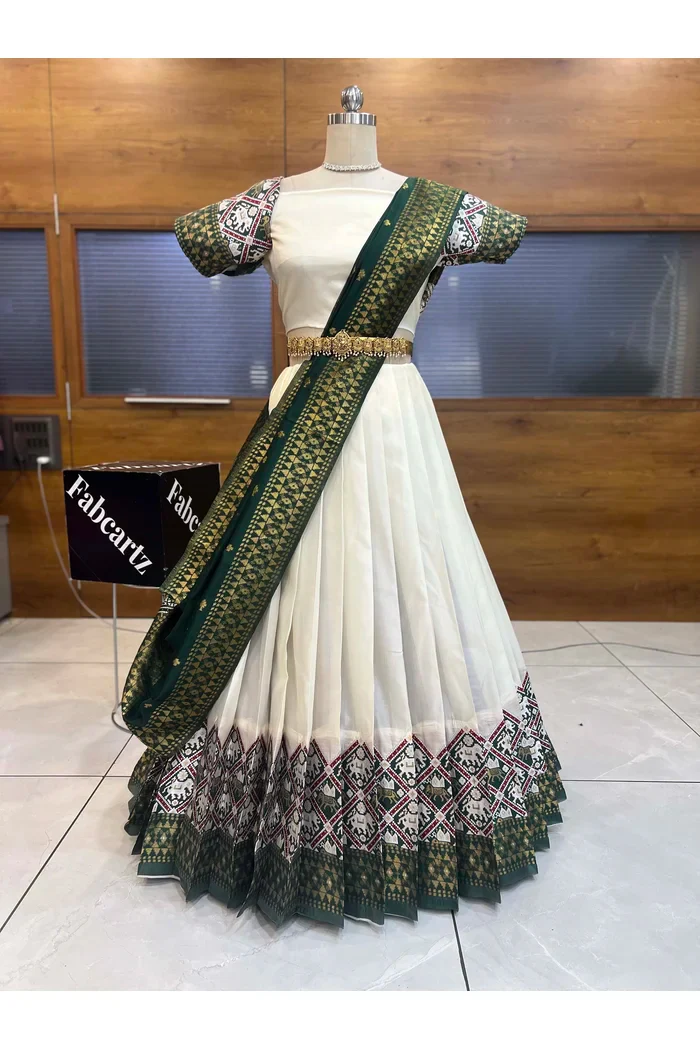 South Indian Festival Traditional Half Saree GajjaPattu - Image 24
