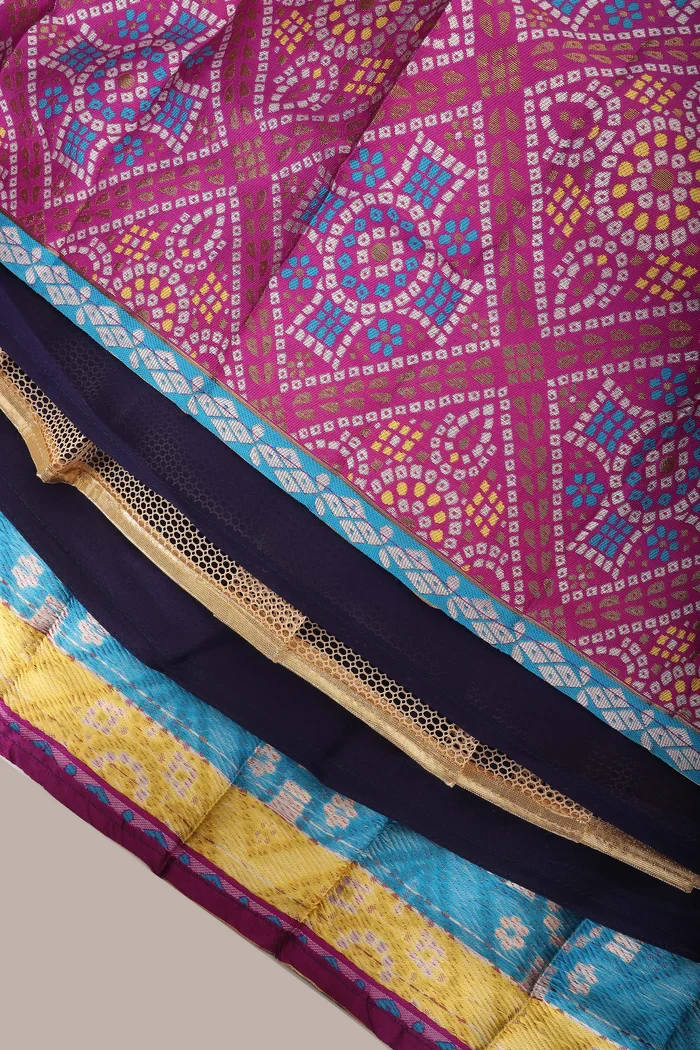 South Indian Festival Traditional Half Saree Gujarati Bandhini - Image 32