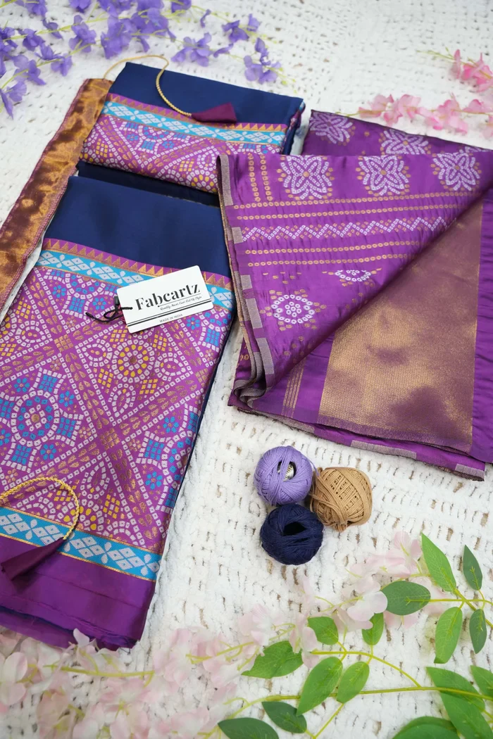 South Indian Festival Traditional Half Saree Gujarati Bandhini - Image 68
