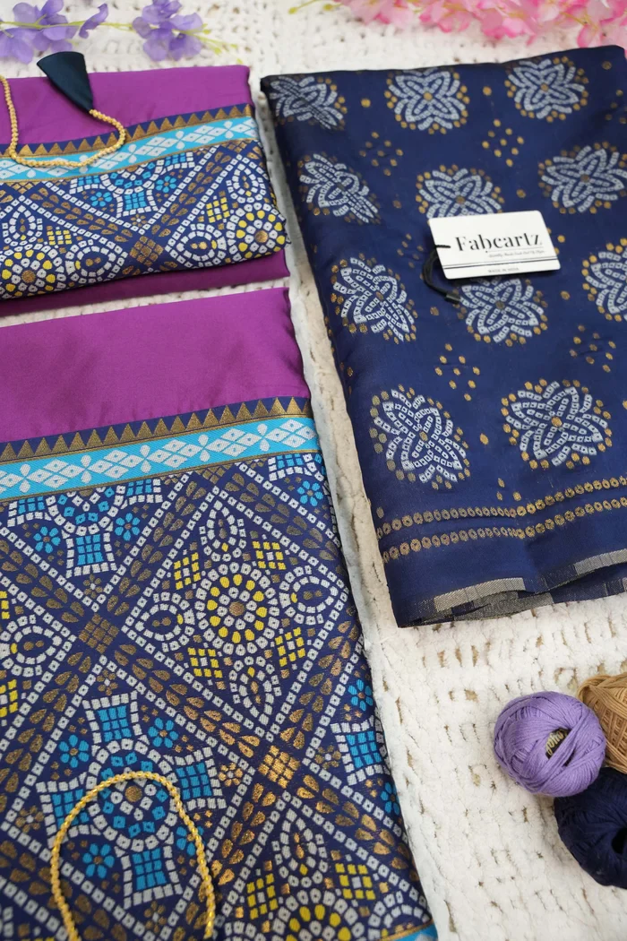 South Indian Festival Traditional Half Saree Gujarati Bandhini - Image 73