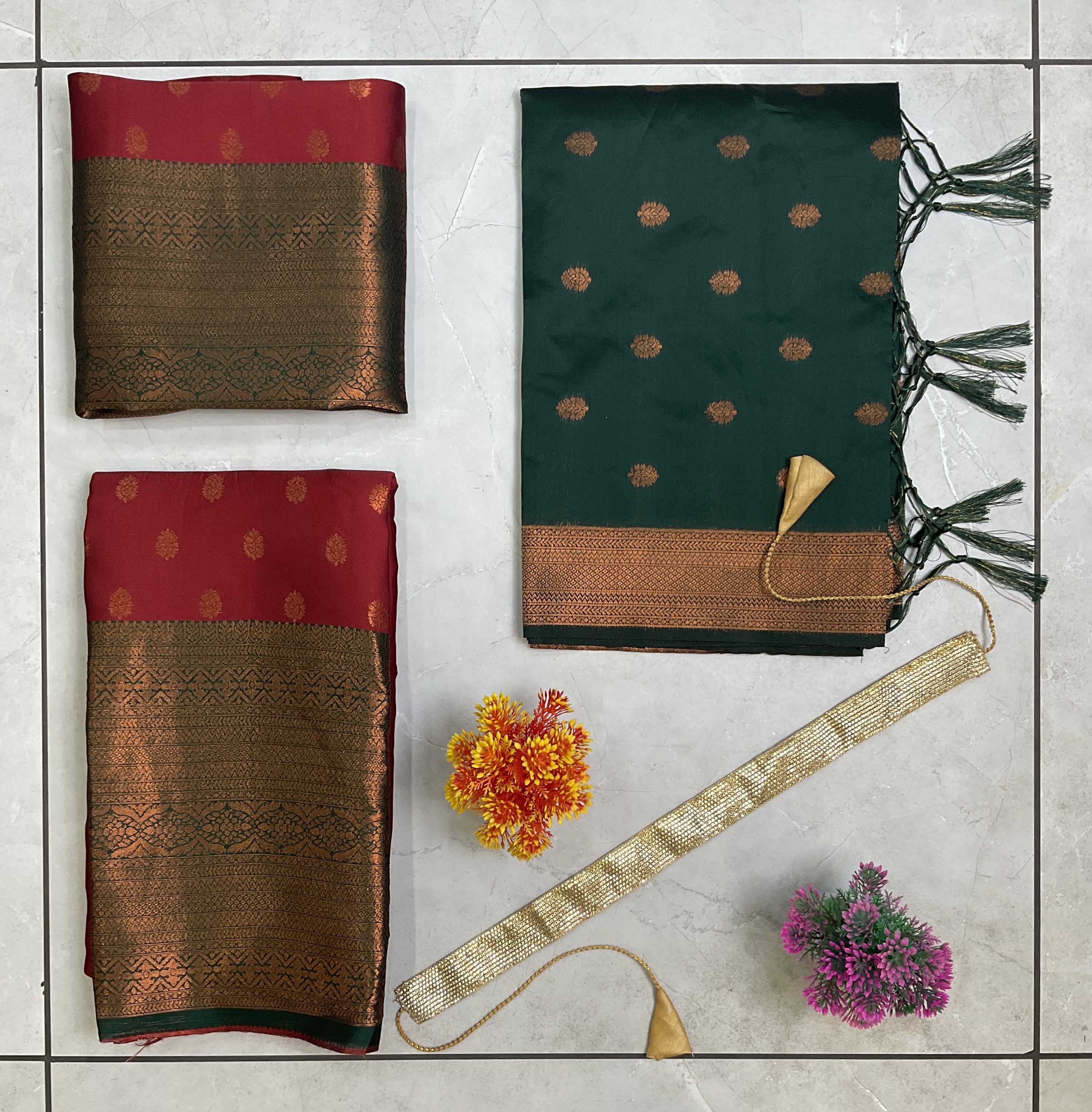 South Indian Festival Traditional Half Saree Kantara - Image 65