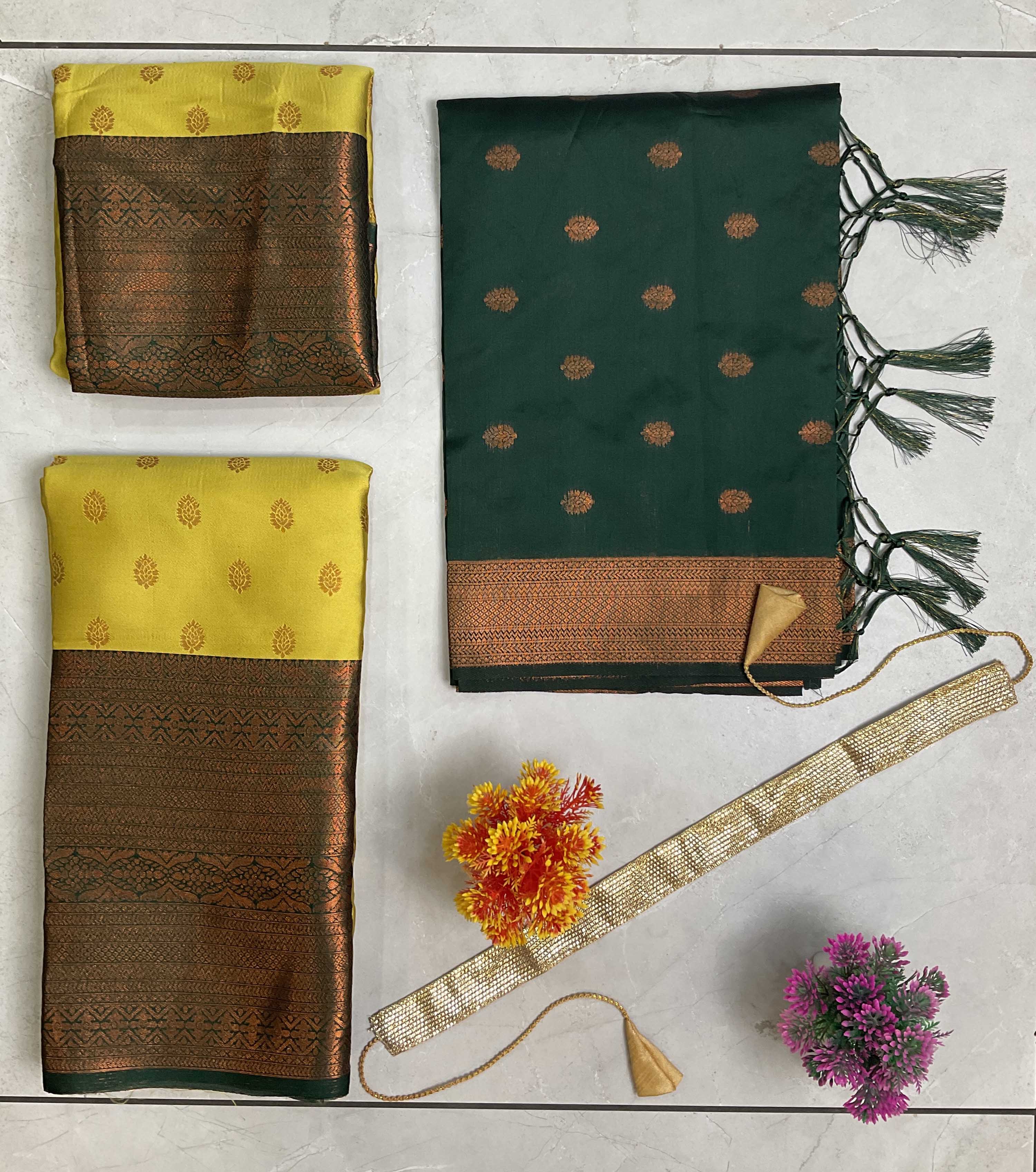 South Indian Festival Traditional Half Saree Kantara - Image 82