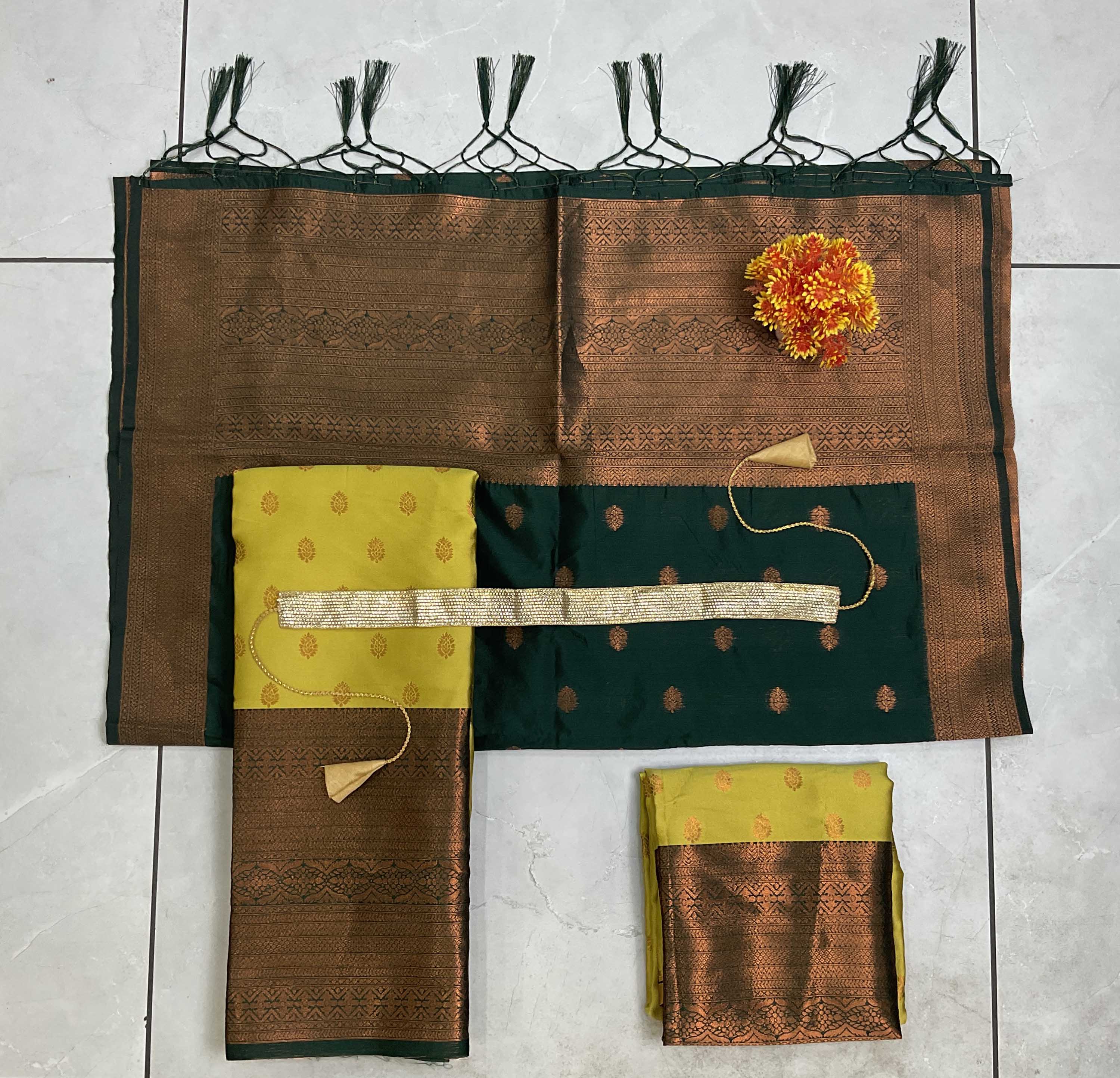 South Indian Festival Traditional Half Saree Kantara - Image 85