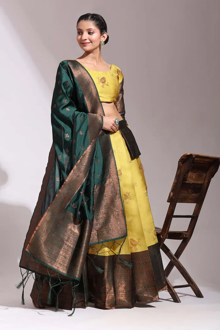 South Indian Festival Traditional Half Saree LichiSparrow - Image 26