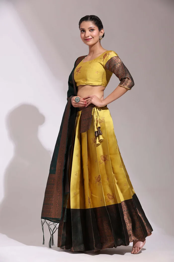 South Indian Festival Traditional Half Saree LichiSparrow - Image 30