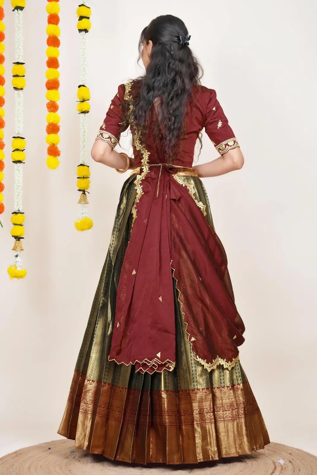 South Indian Festival Traditional Half Saree LineShower - Image 2