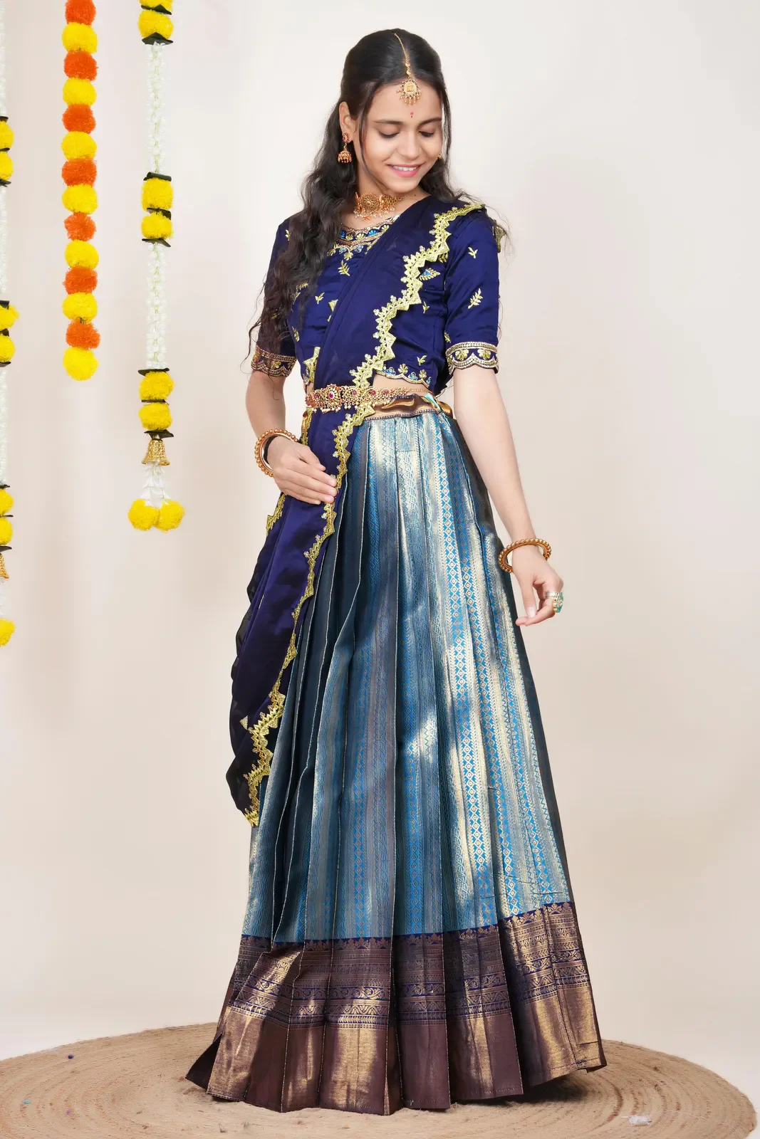 South Indian Festival Traditional Half Saree LineShower - Image 63