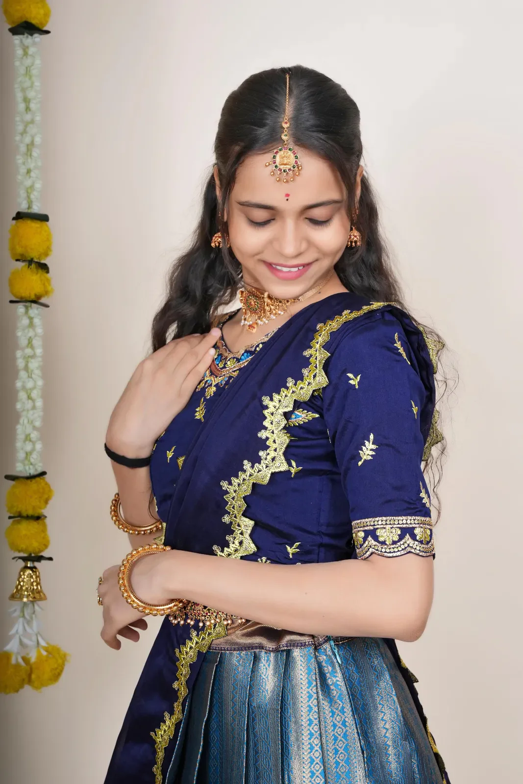 South Indian Festival Traditional Half Saree LineShower - Image 64