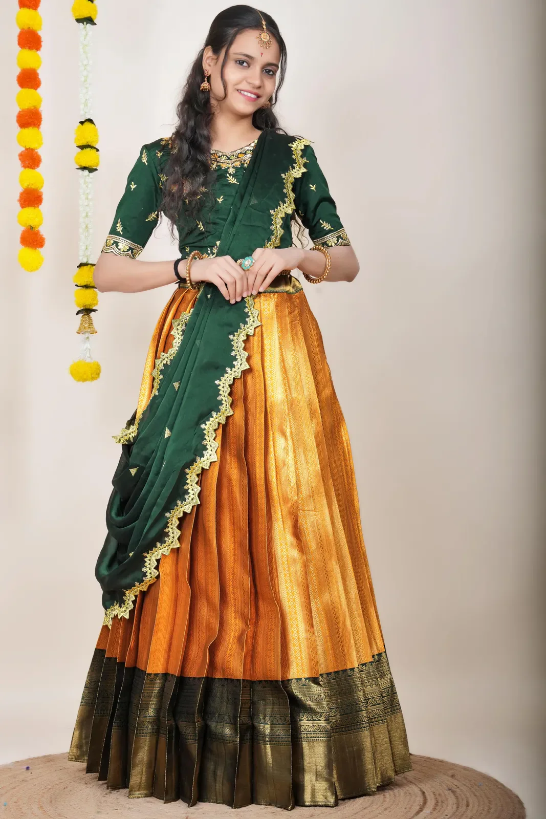 South Indian Festival Traditional Half Saree LineShower - Image 71