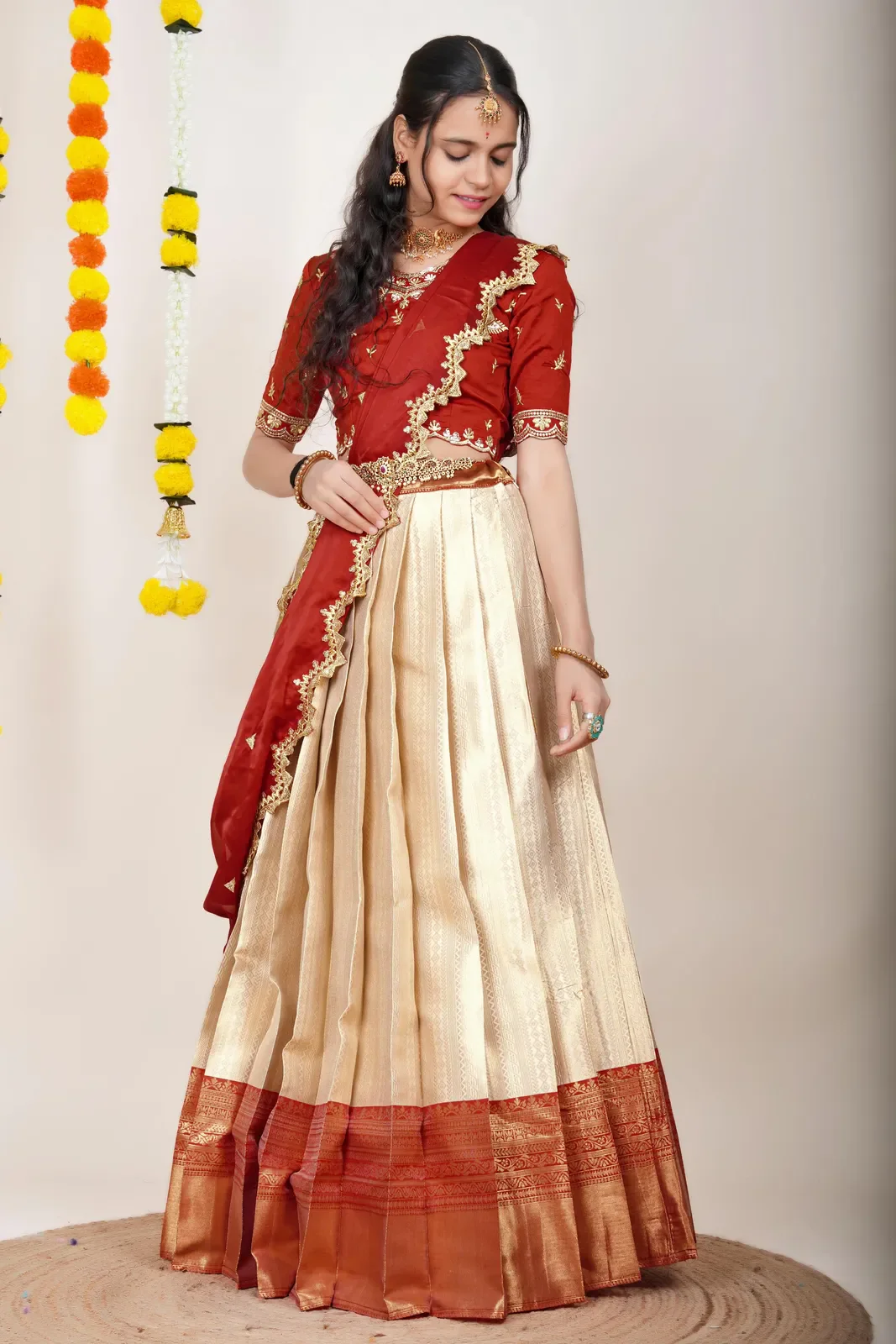 South Indian Festival Traditional Half Saree LineShower - Image 80