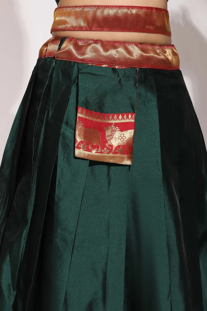 South Indian Festival Traditional Half Saree Lotus - Image 19
