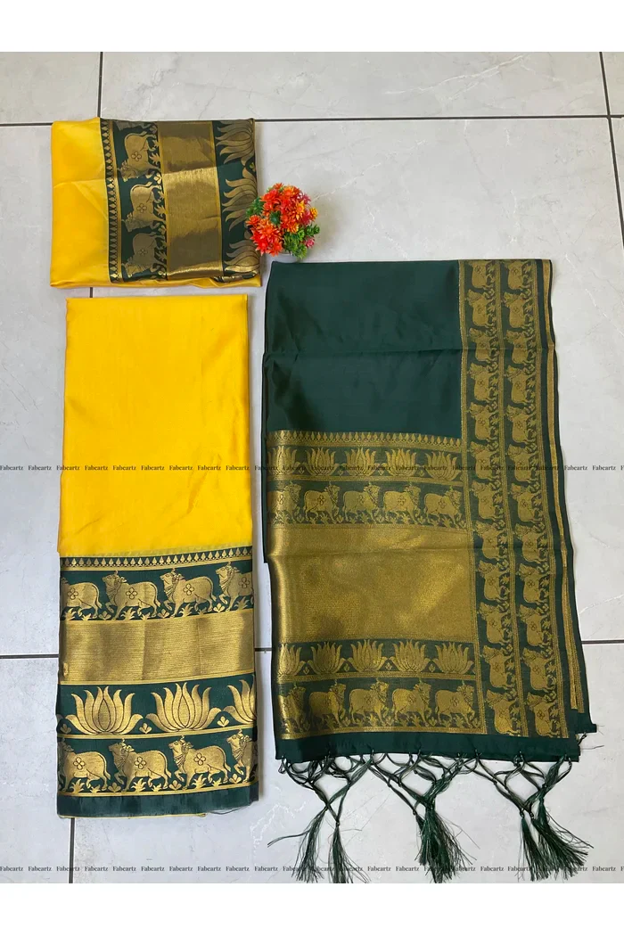 South Indian Festival Traditional Half Saree Lotus - Image 53