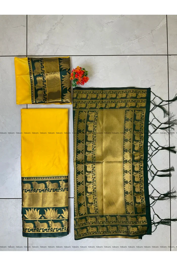 South Indian Festival Traditional Half Saree Lotus - Image 54