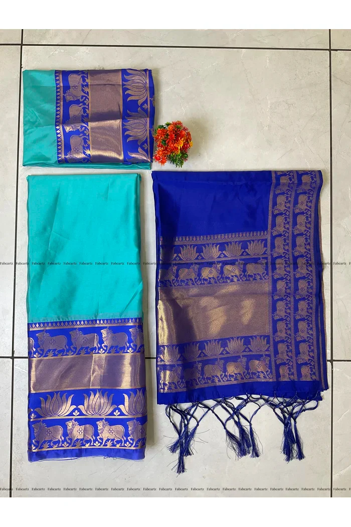 South Indian Festival Traditional Half Saree Lotus - Image 62