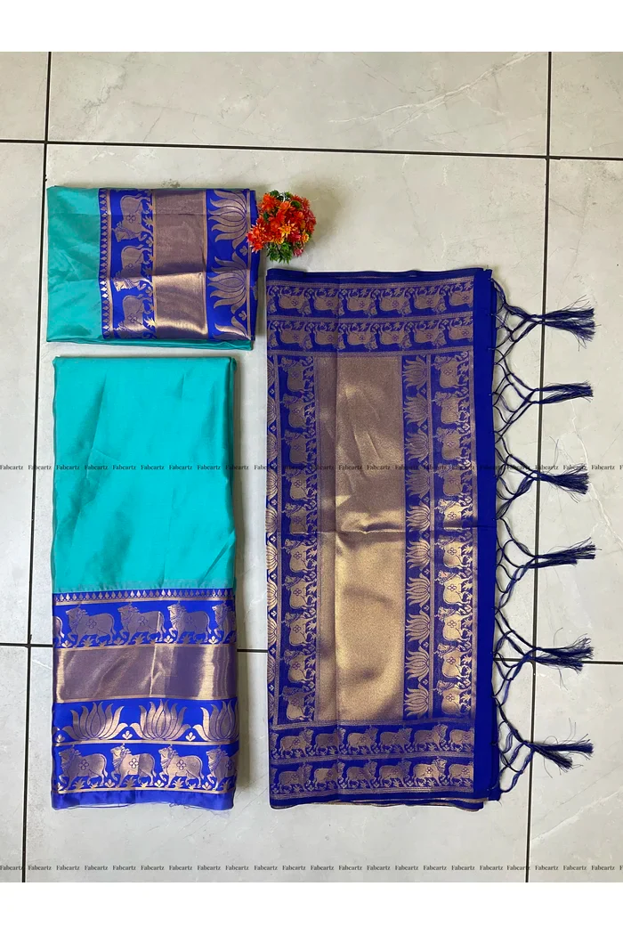 South Indian Festival Traditional Half Saree Lotus - Image 63