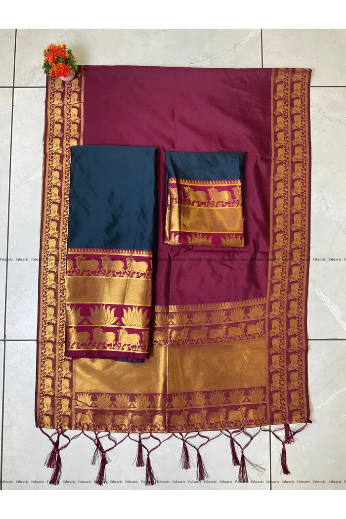 South Indian Festival Traditional Half Saree Lotus - Image 67