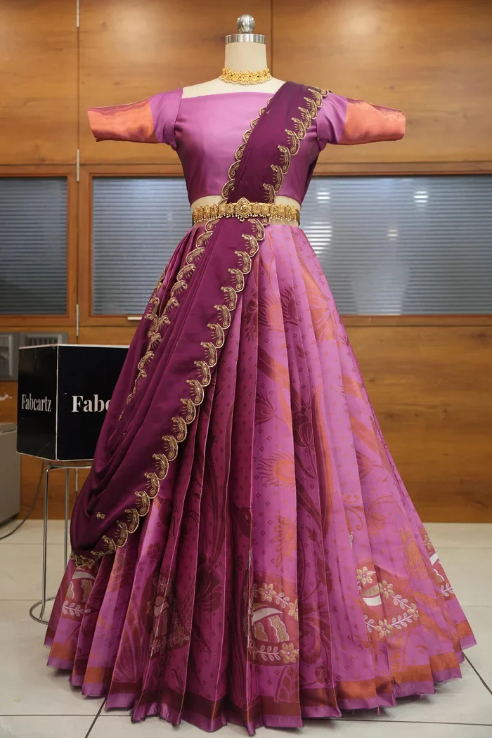 South Indian Festival Traditional Half Saree Morwali