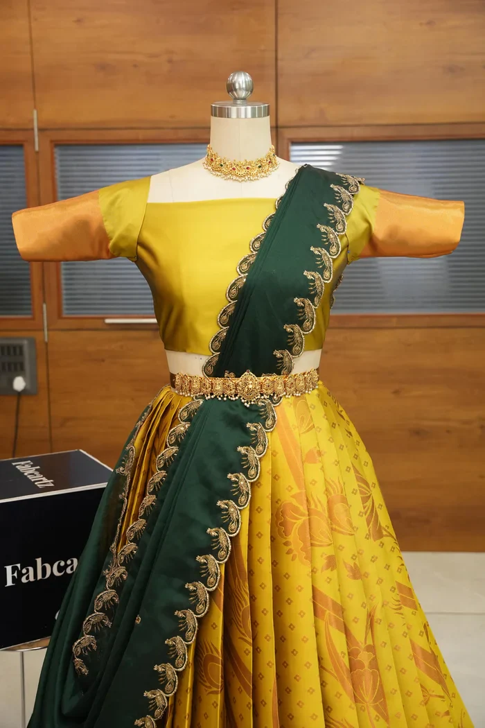South Indian Festival Traditional Half Saree Morwali - Image 21