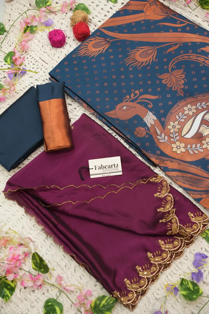South Indian Festival Traditional Half Saree Morwali - Image 33