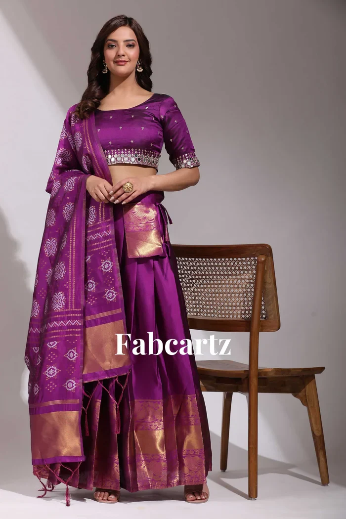 South Indian Festival Traditional Half Saree Myriti - Image 48
