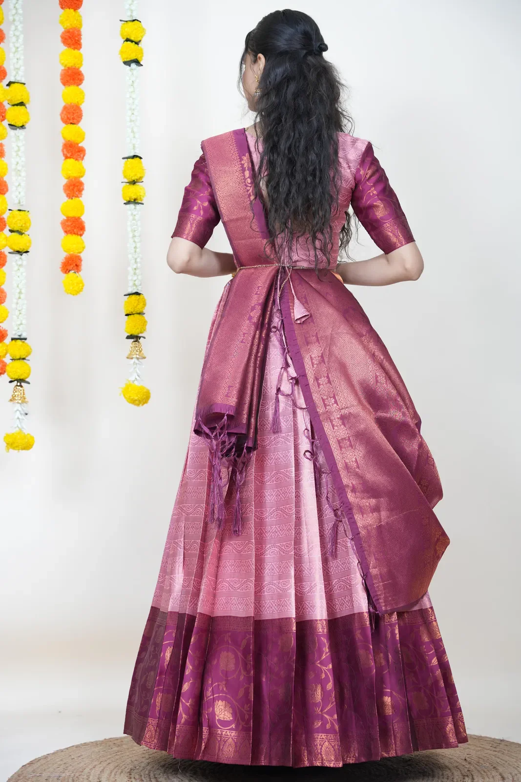 South Indian Festival Traditional Half Saree Mythili - Image 11