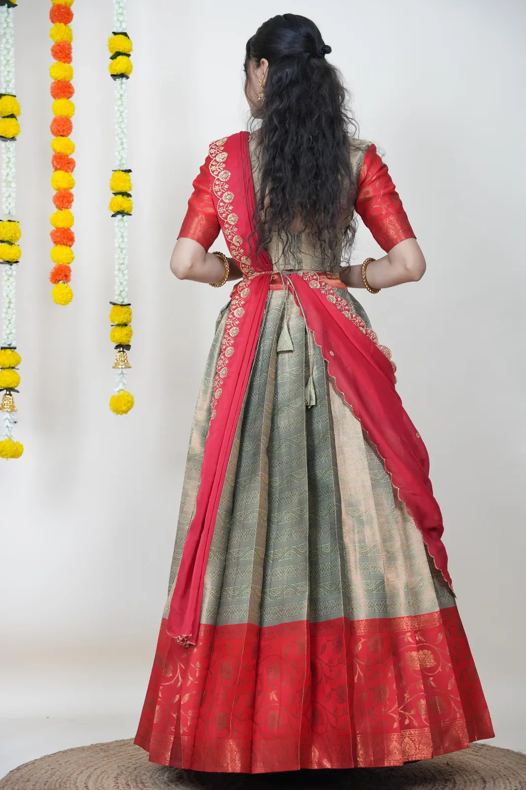 South Indian Festival Traditional Half Saree Mythili - Image 22