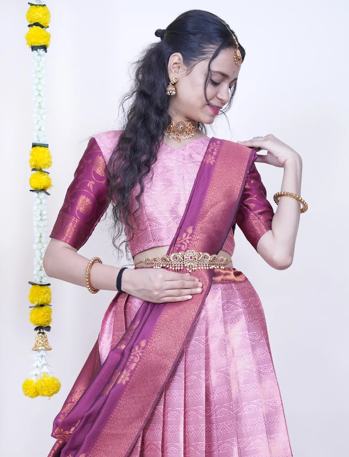 South Indian Festival Traditional Half Saree Mythili - Image 59