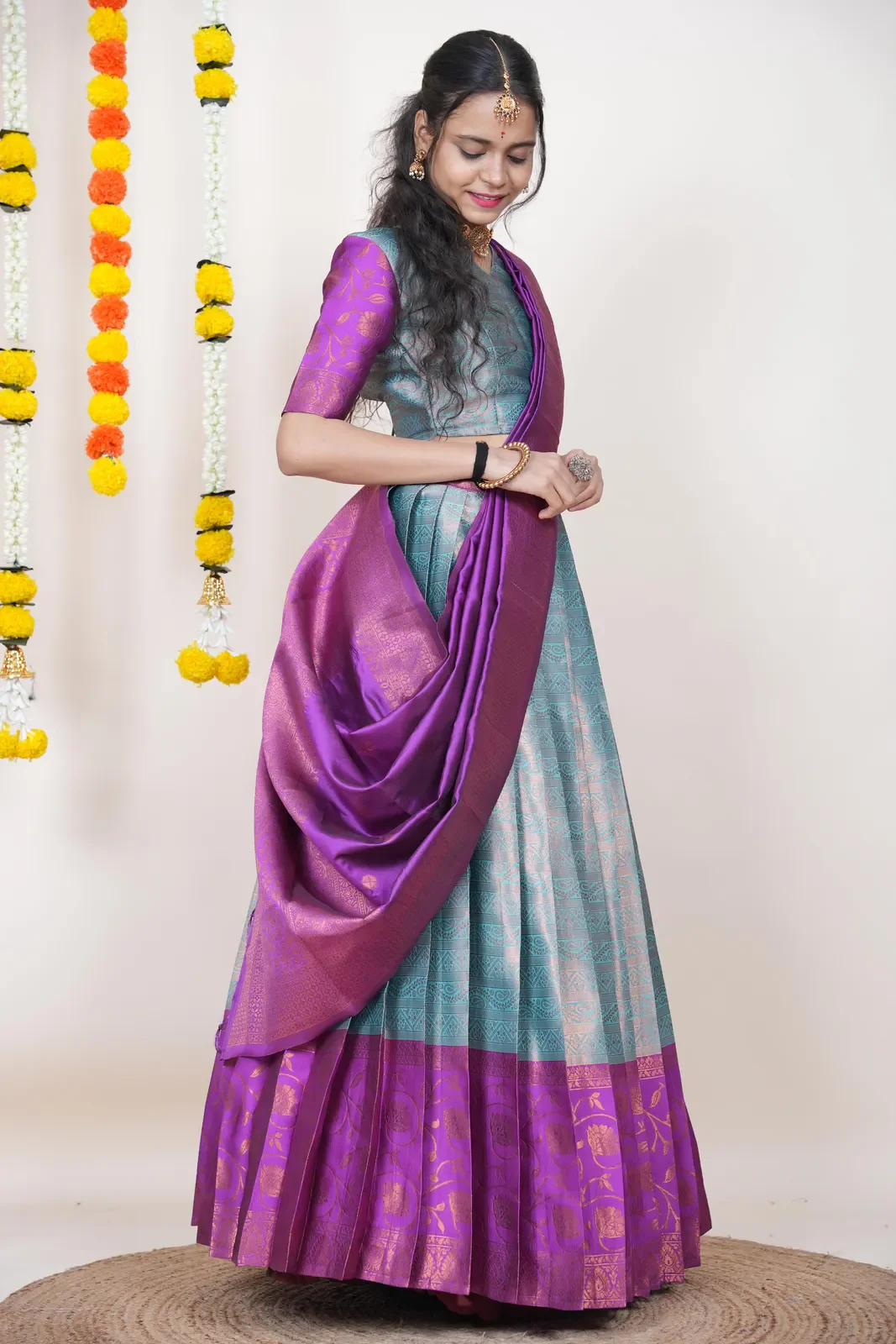 South Indian Festival Traditional Half Saree Mythili - Image 70