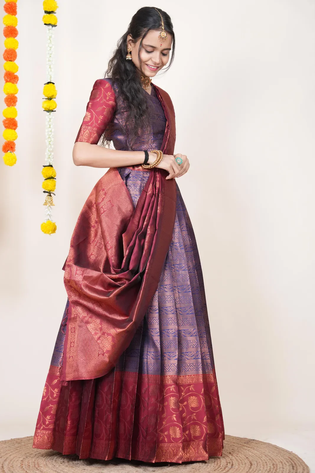 South Indian Festival Traditional Half Saree Mythili - Image 74
