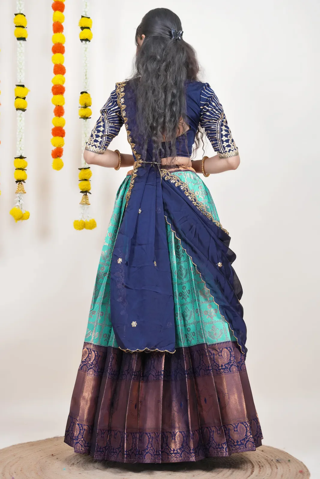 South Indian Festival Traditional Half Saree Ojasvini - Image 11
